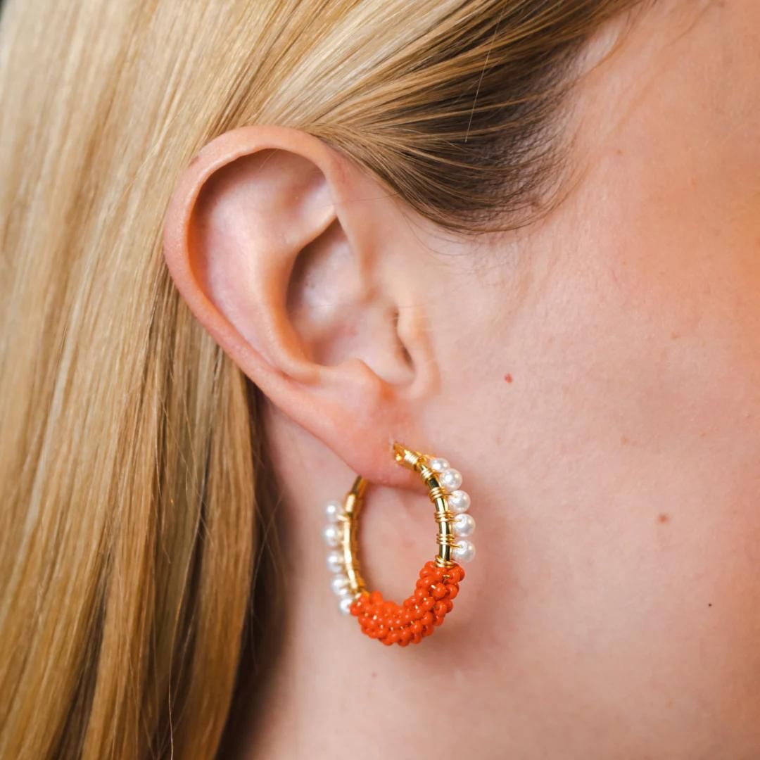 Handmade mix Hoops beaded