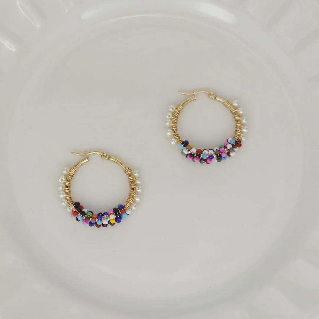 Handmade mix Hoops beaded