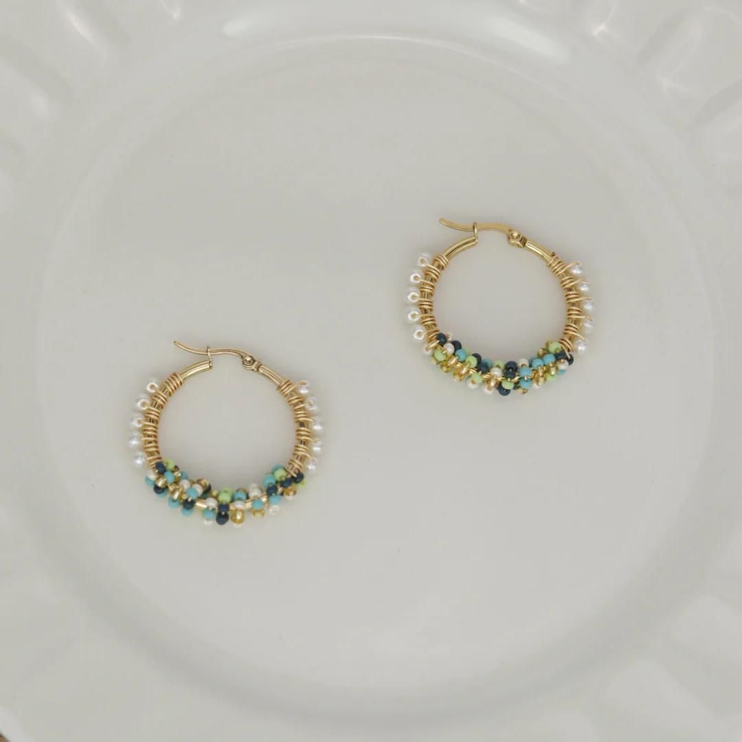Handmade mix Hoops beaded