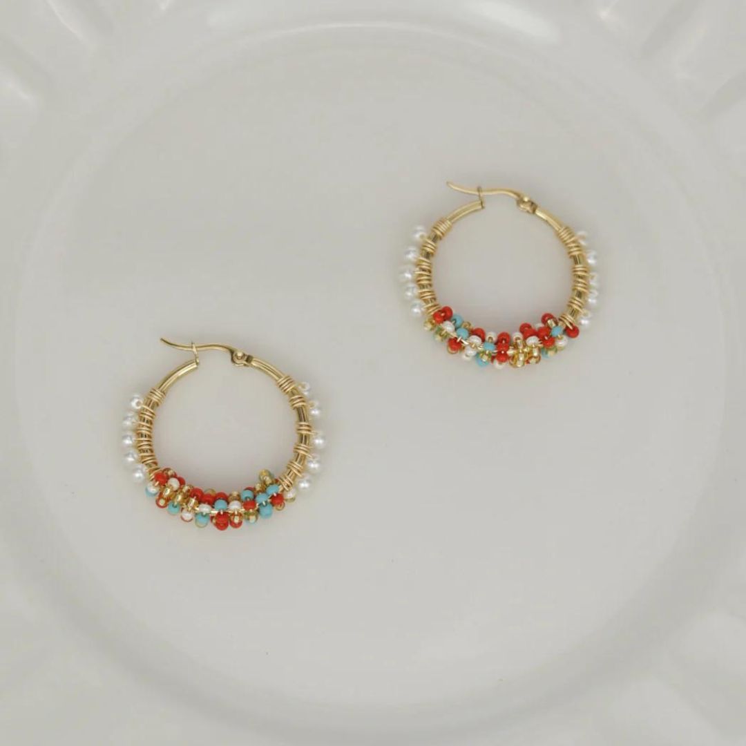 Handmade mix Hoops beaded