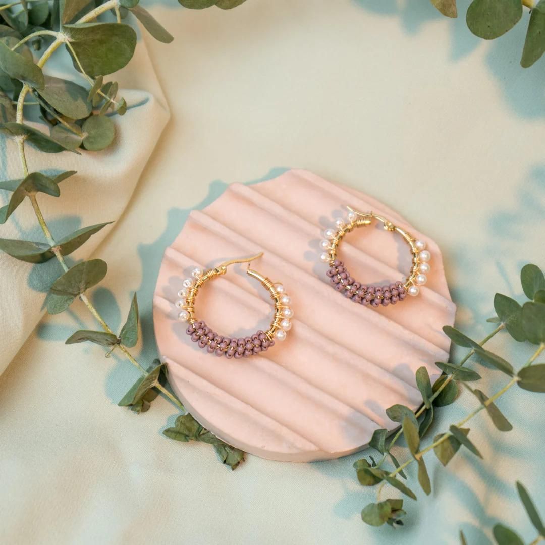 Handmade mix Hoops beaded