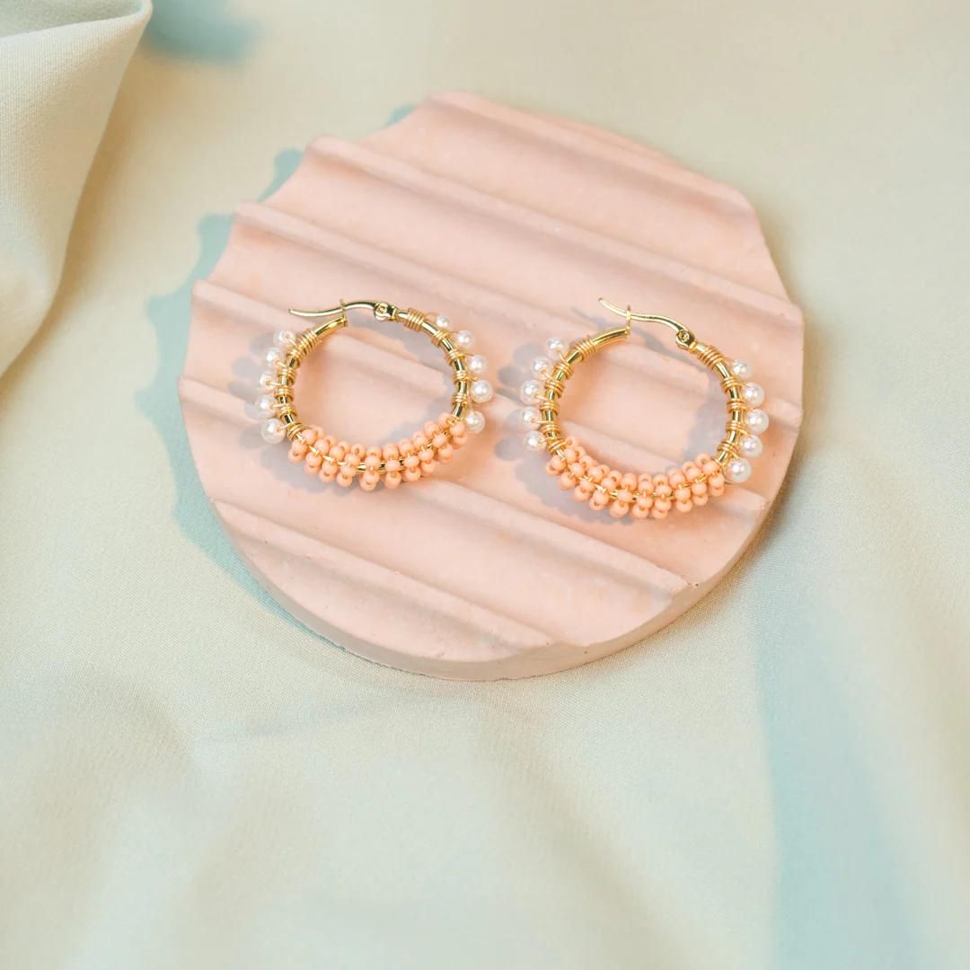 Handmade mix Hoops beaded