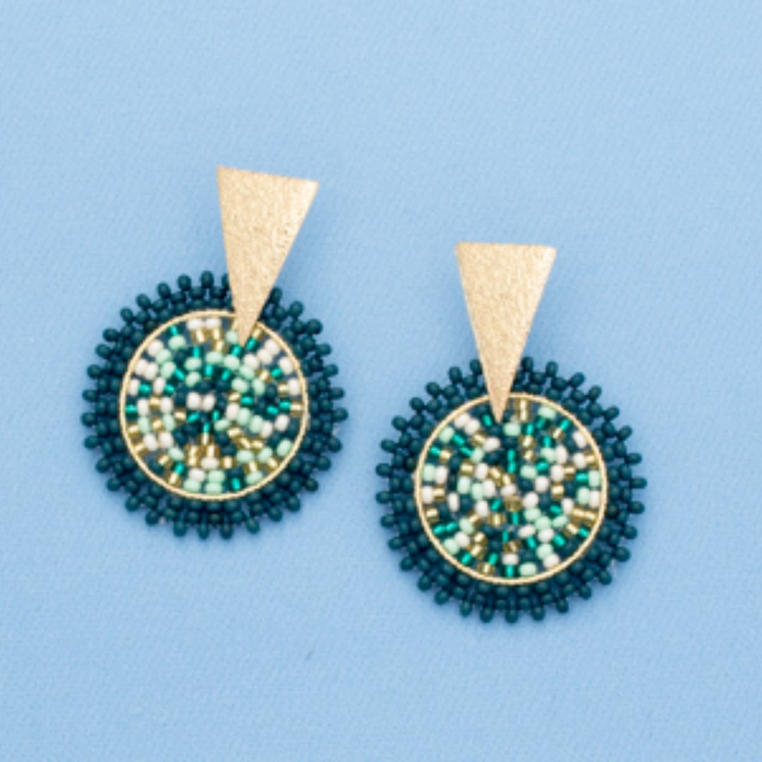 Handmade beaded explosion earrings