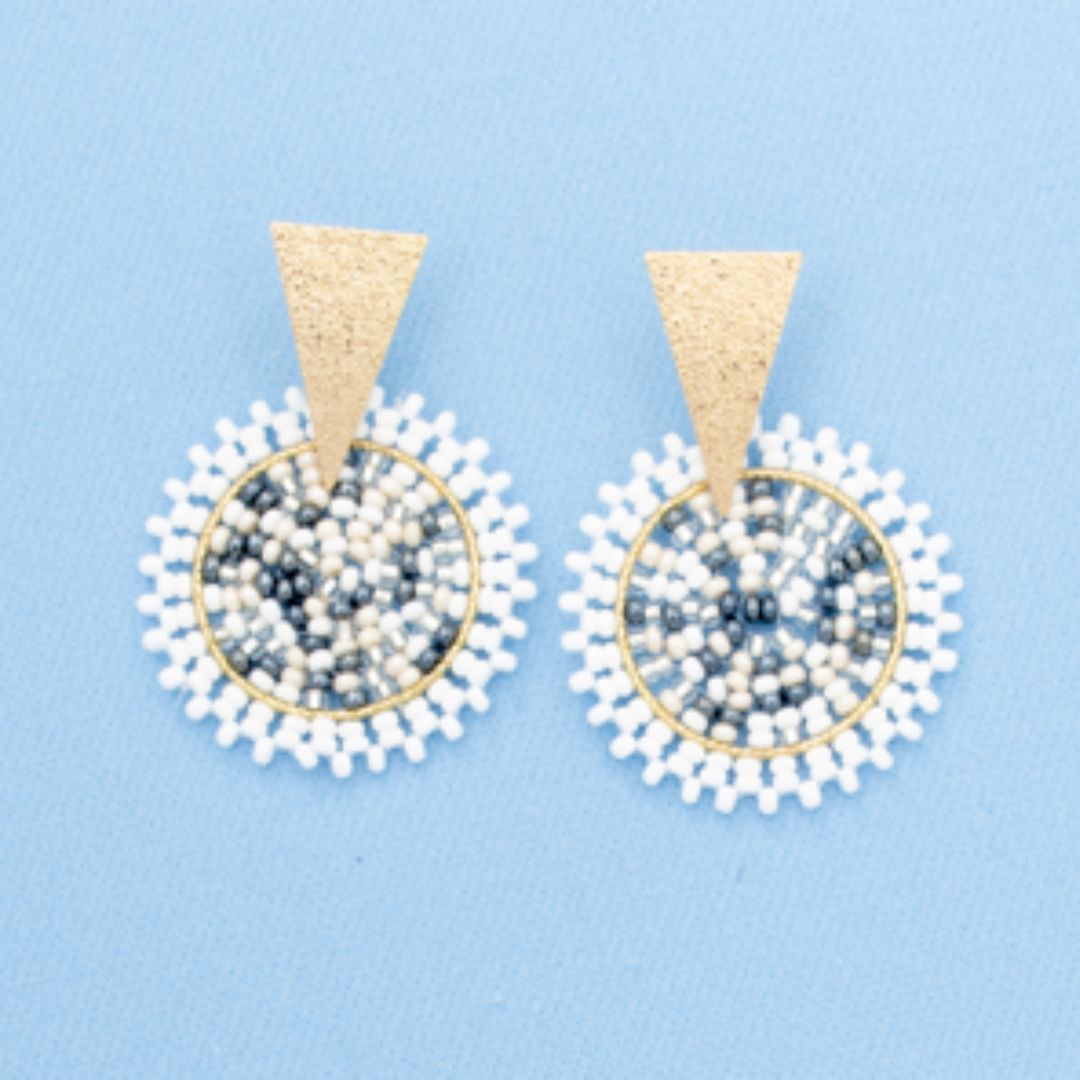 Handmade beaded explosion earrings
