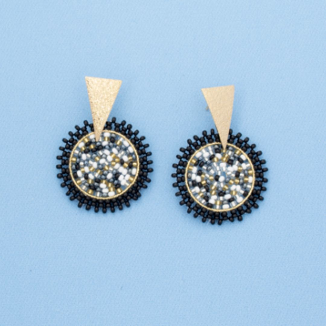 Handmade beaded explosion earrings