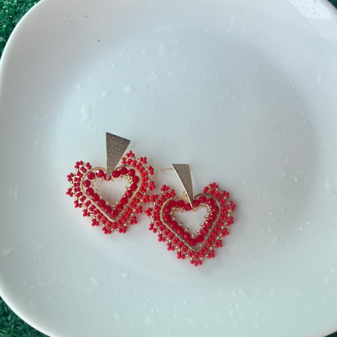 Handmade Beads Lovely heart Earrings