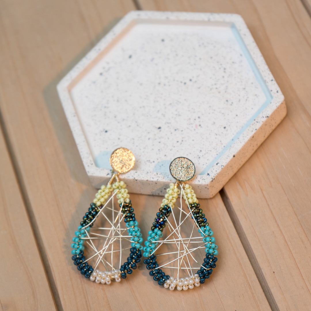 Handwoven dreamcatcher earrings