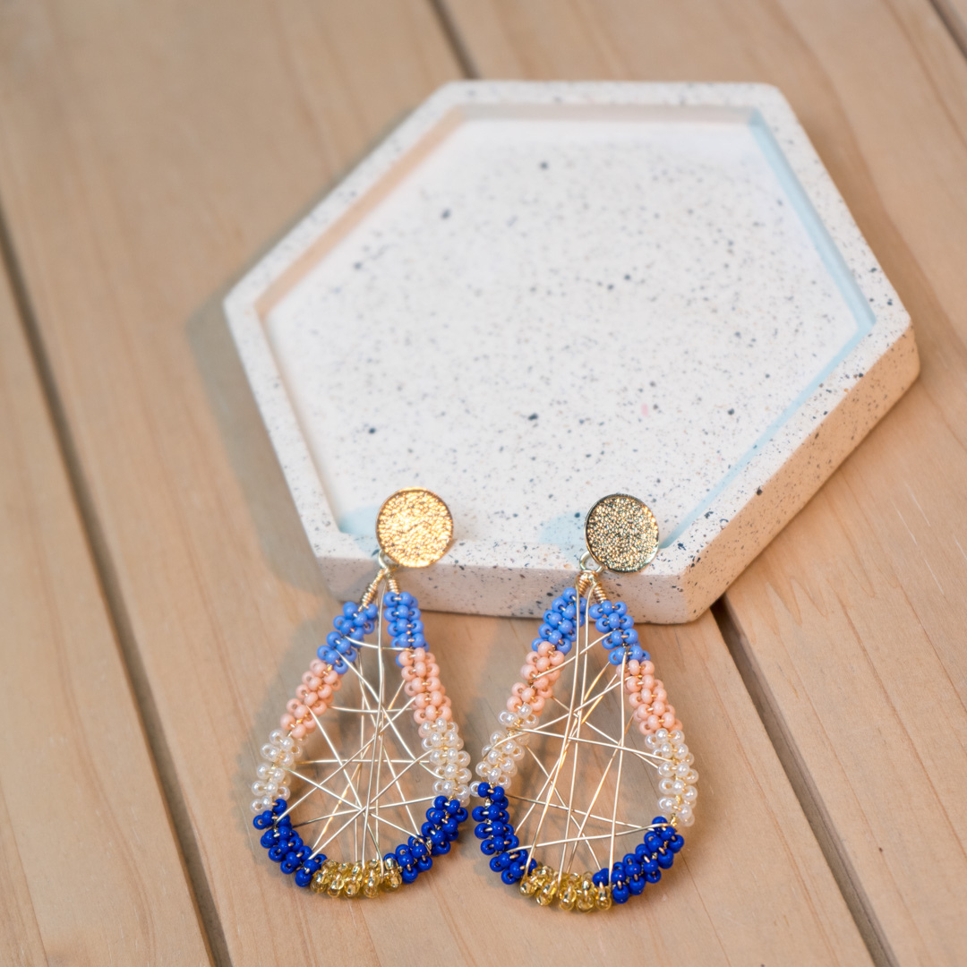 Handwoven dreamcatcher earrings