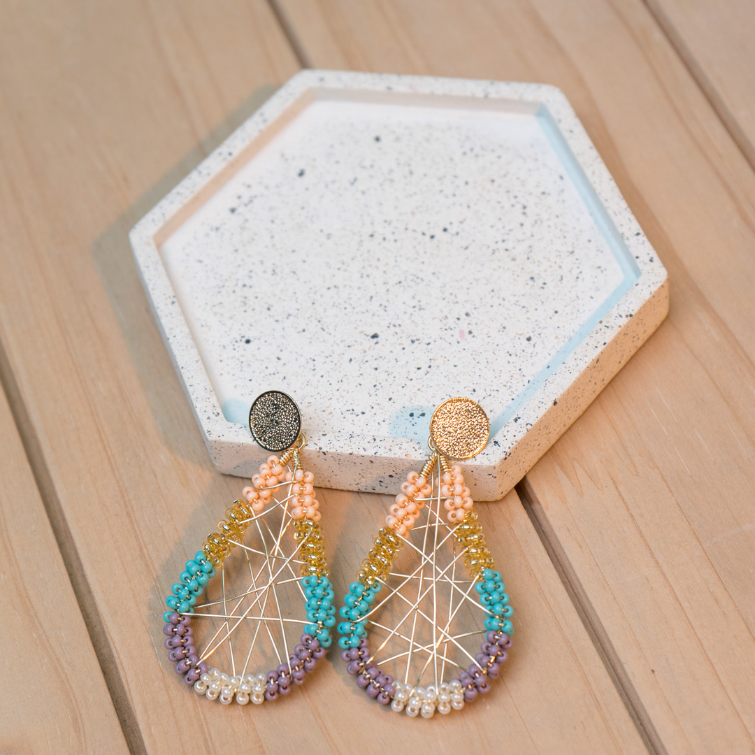 Handwoven dreamcatcher earrings