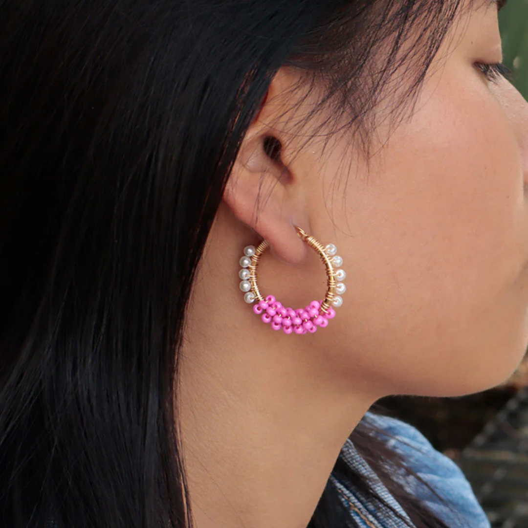 Handmade mix Hoops beaded