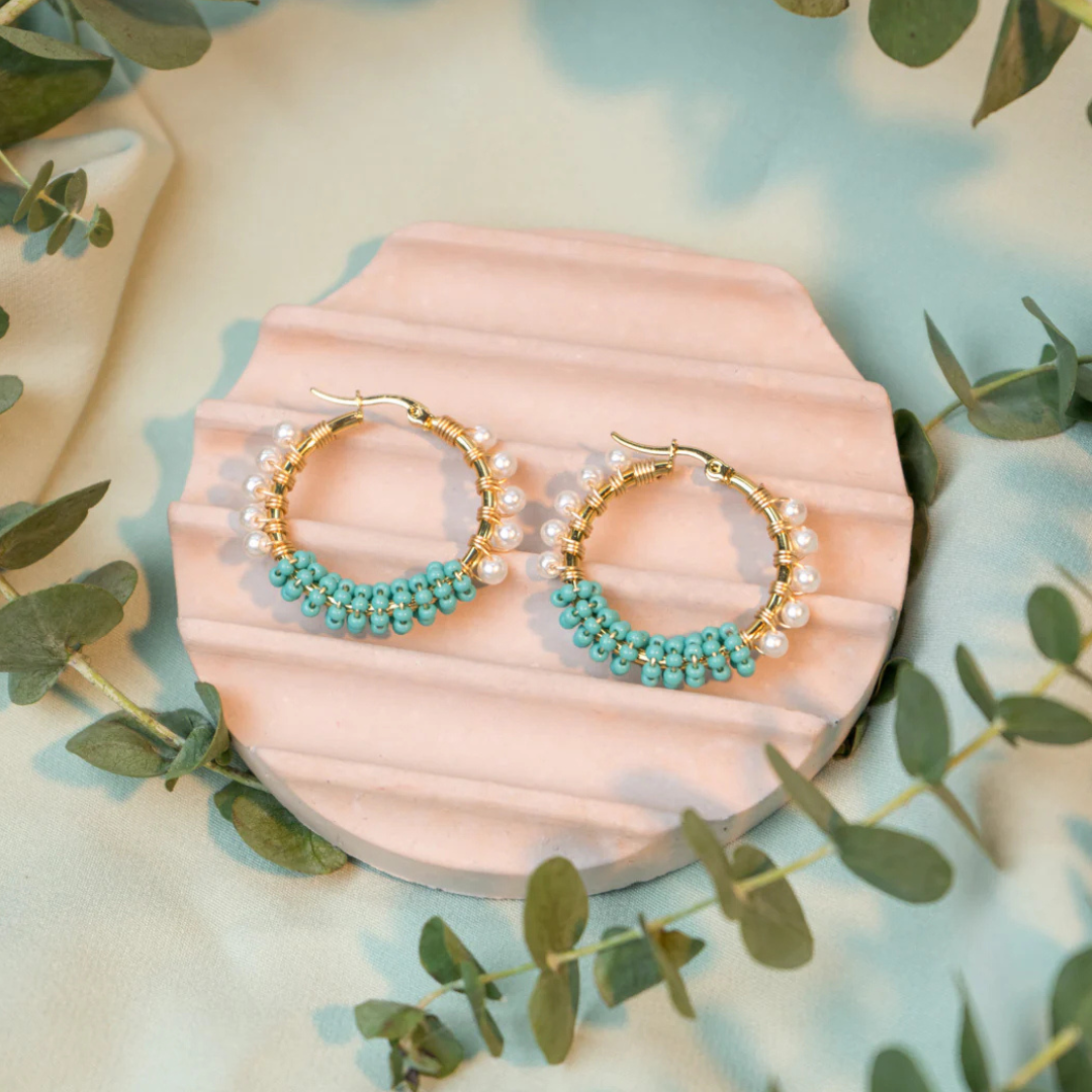 Handmade mix Hoops beaded