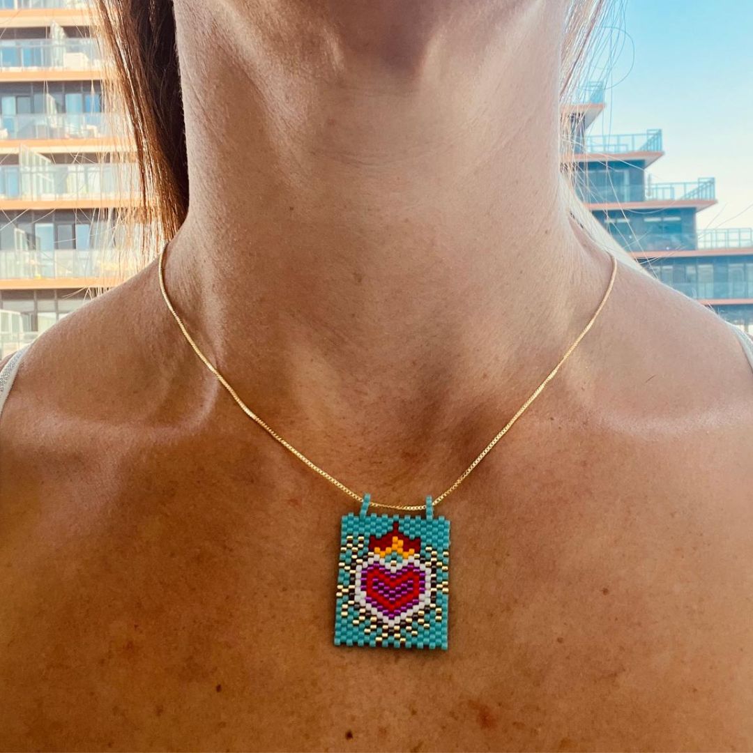 Flaming heart Miyuki Neckleces