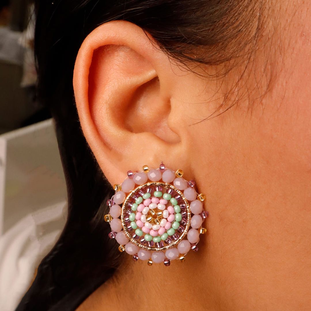 Handmade Sun beaded earrings