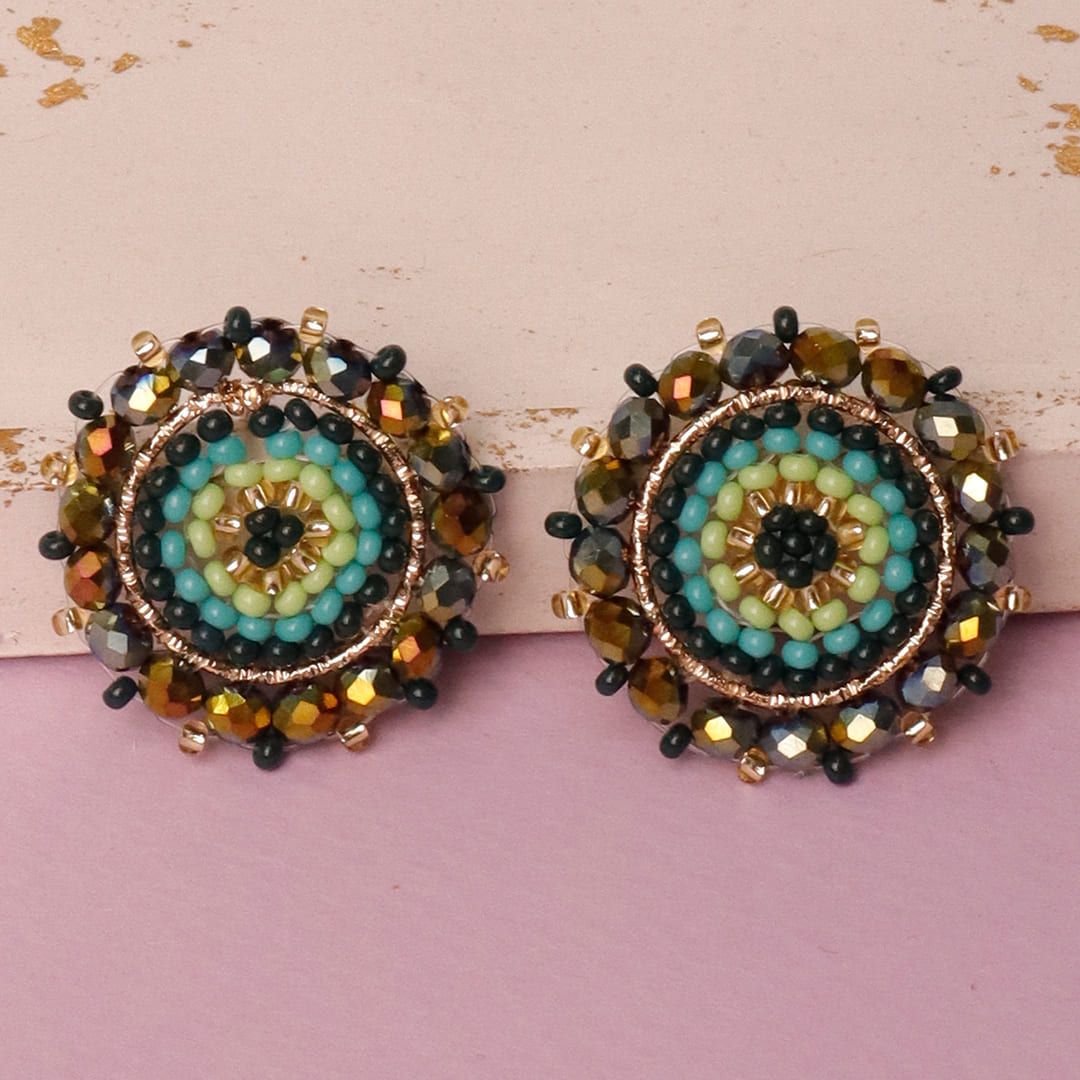 Handmade Sun beaded earrings