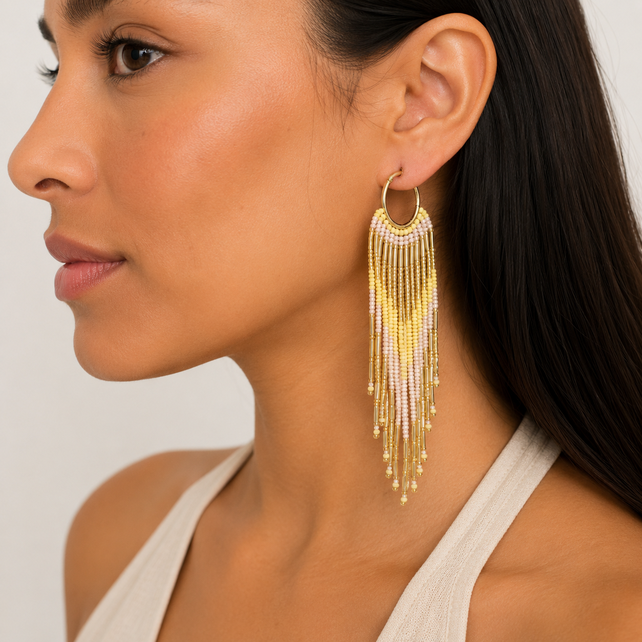 Handmade Beads Colombian Dangling Earrings