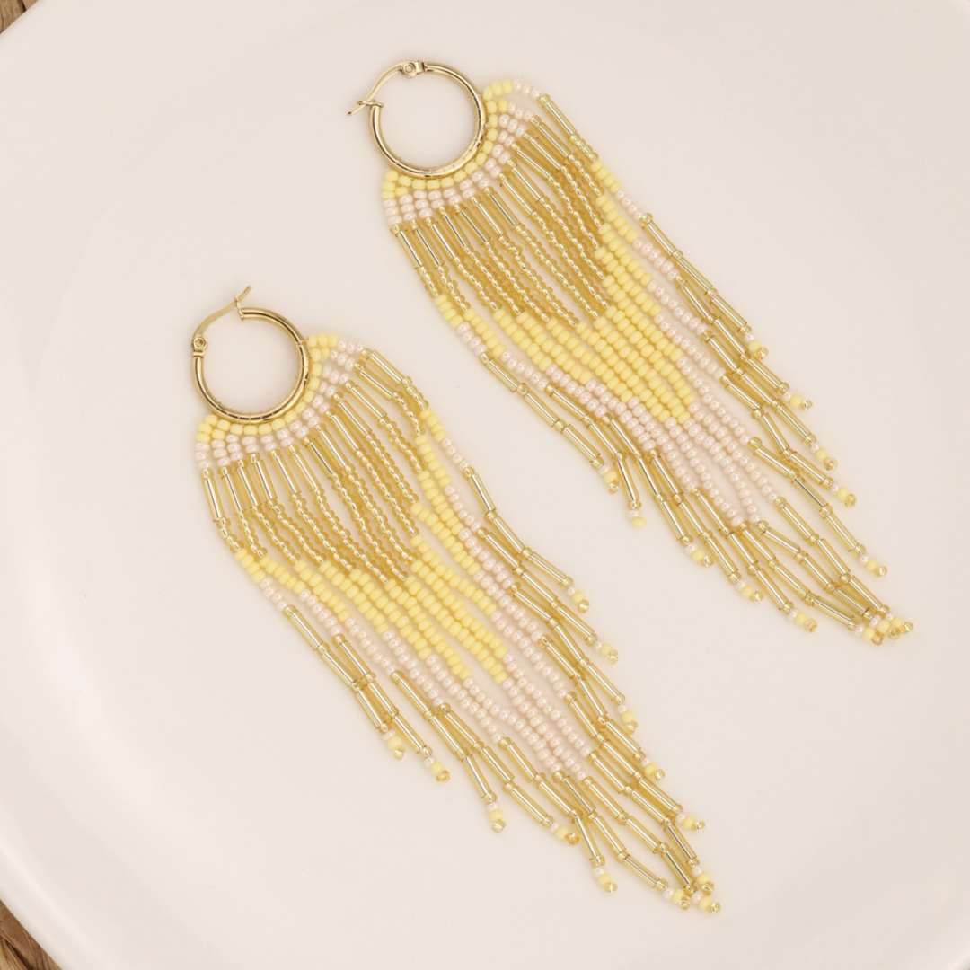 Handmade Beads Colombian Dangling Earrings