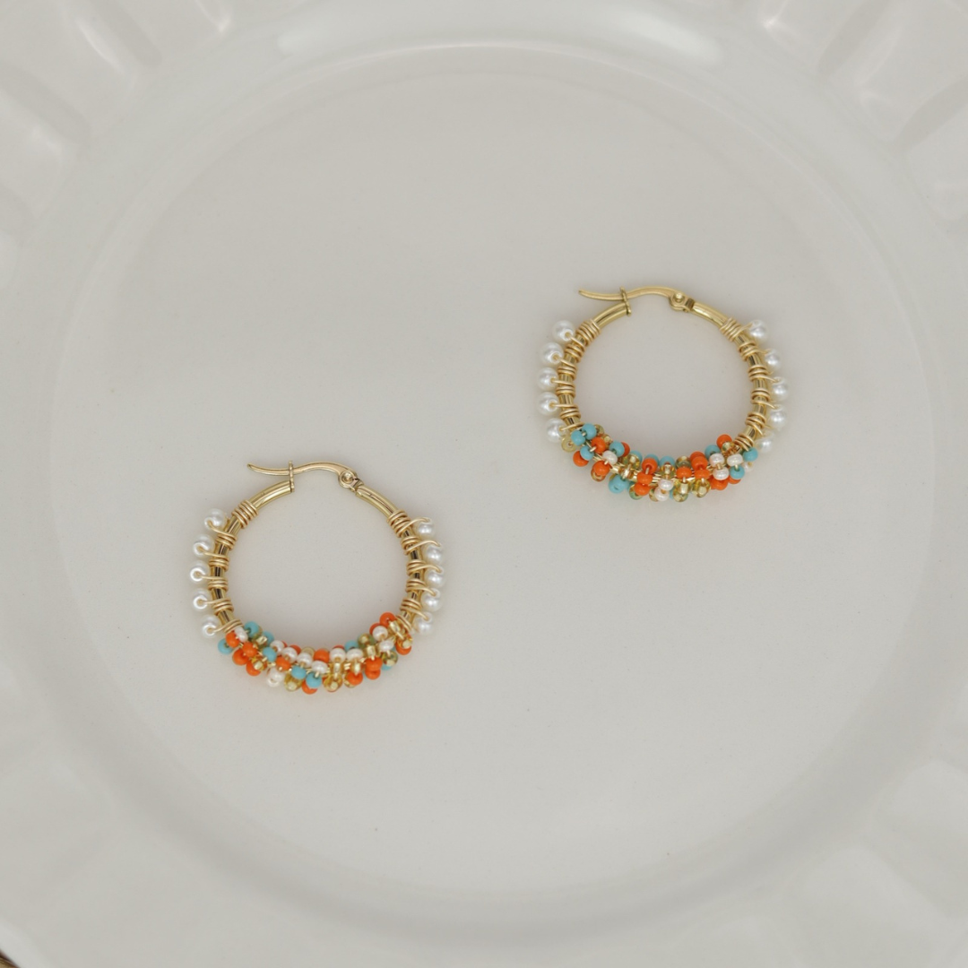 Handmade mix Hoops beaded