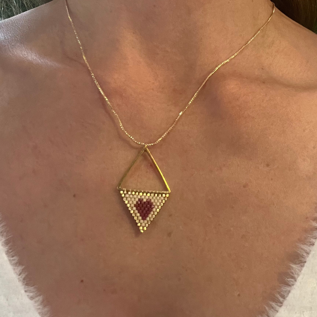 Heart in Triangle Necklace