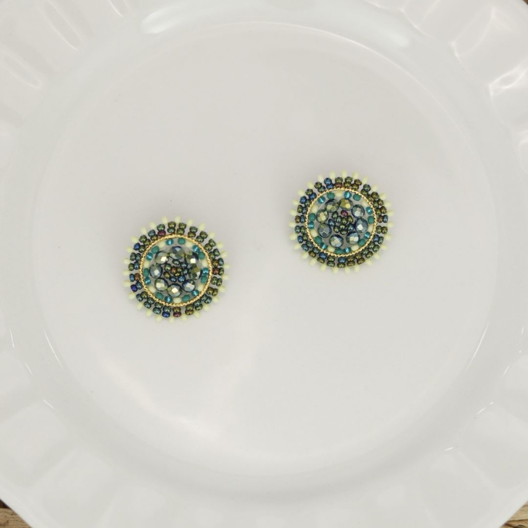 handmade Medium Round beaded Earring