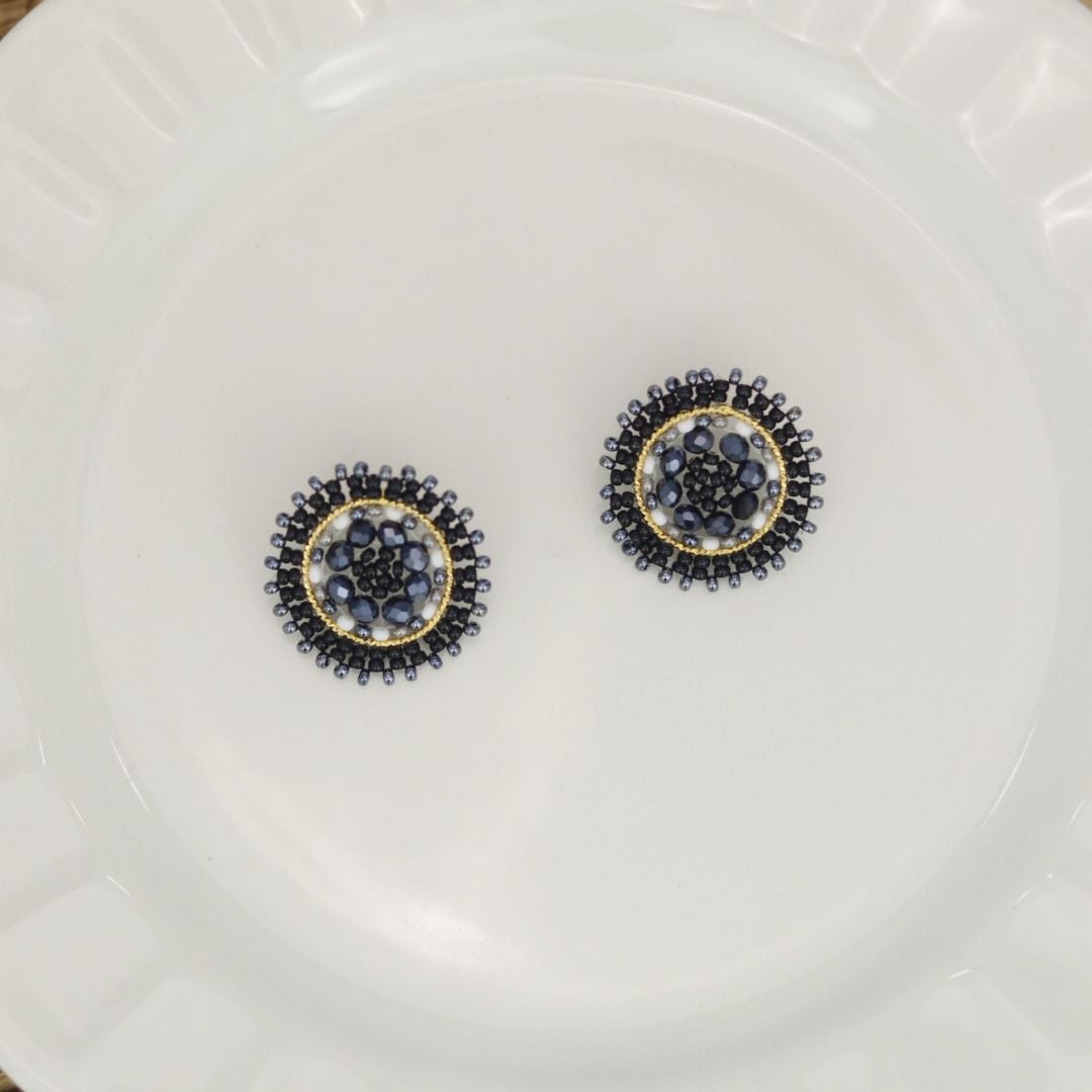 handmade Medium Round beaded Earring