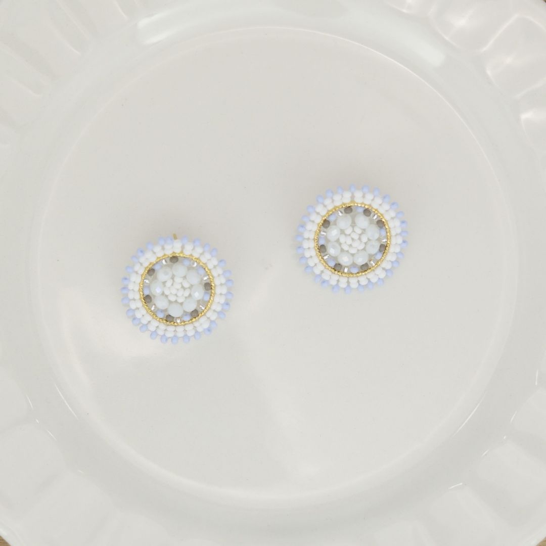 handmade Medium Round beaded Earring