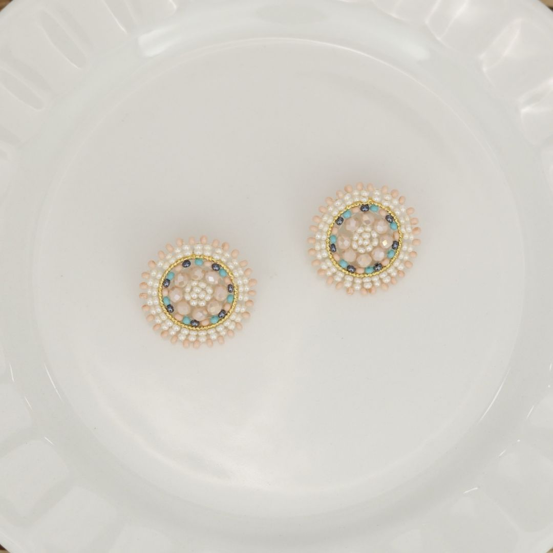handmade Medium Round beaded Earring