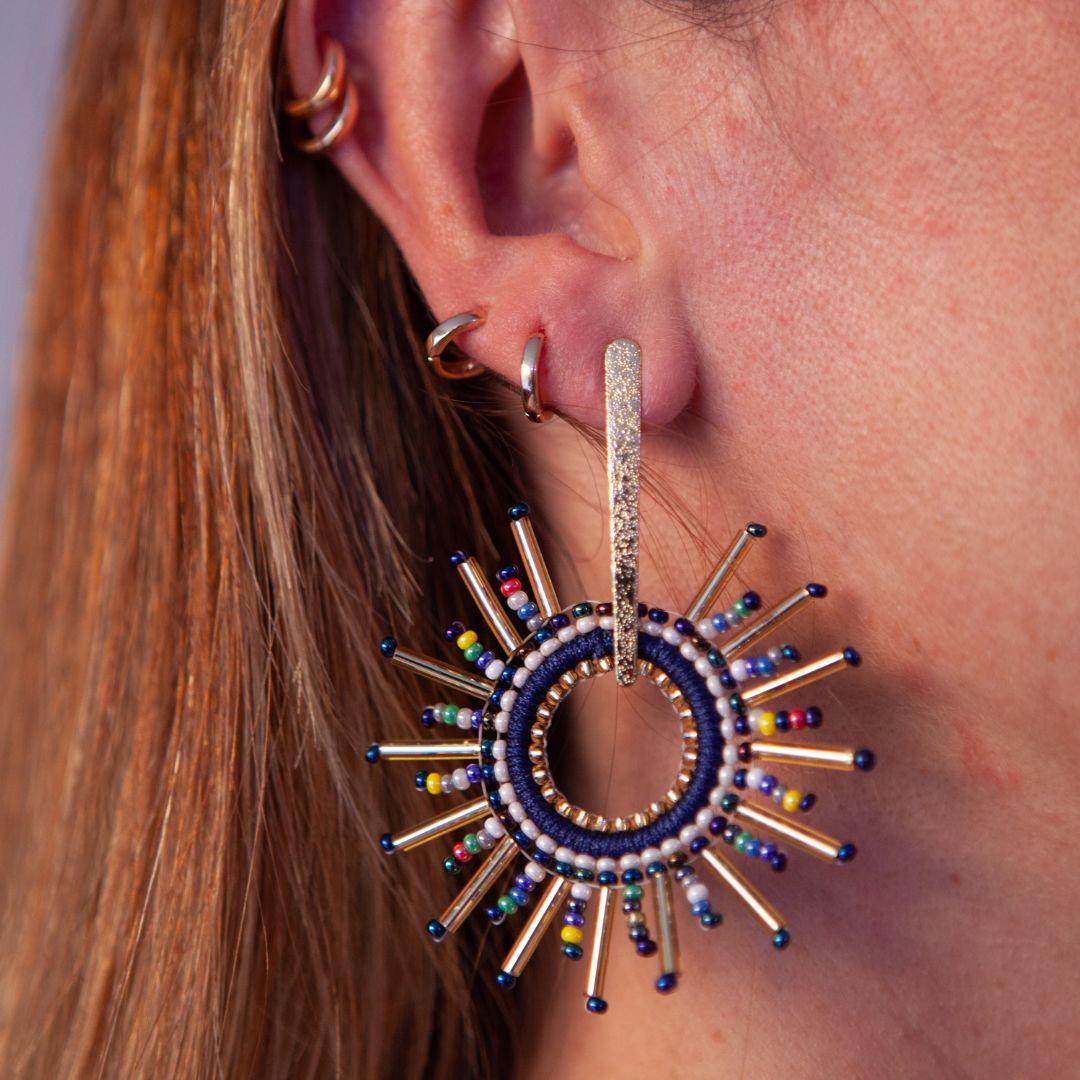 Handmade Beaded Fractal Earring