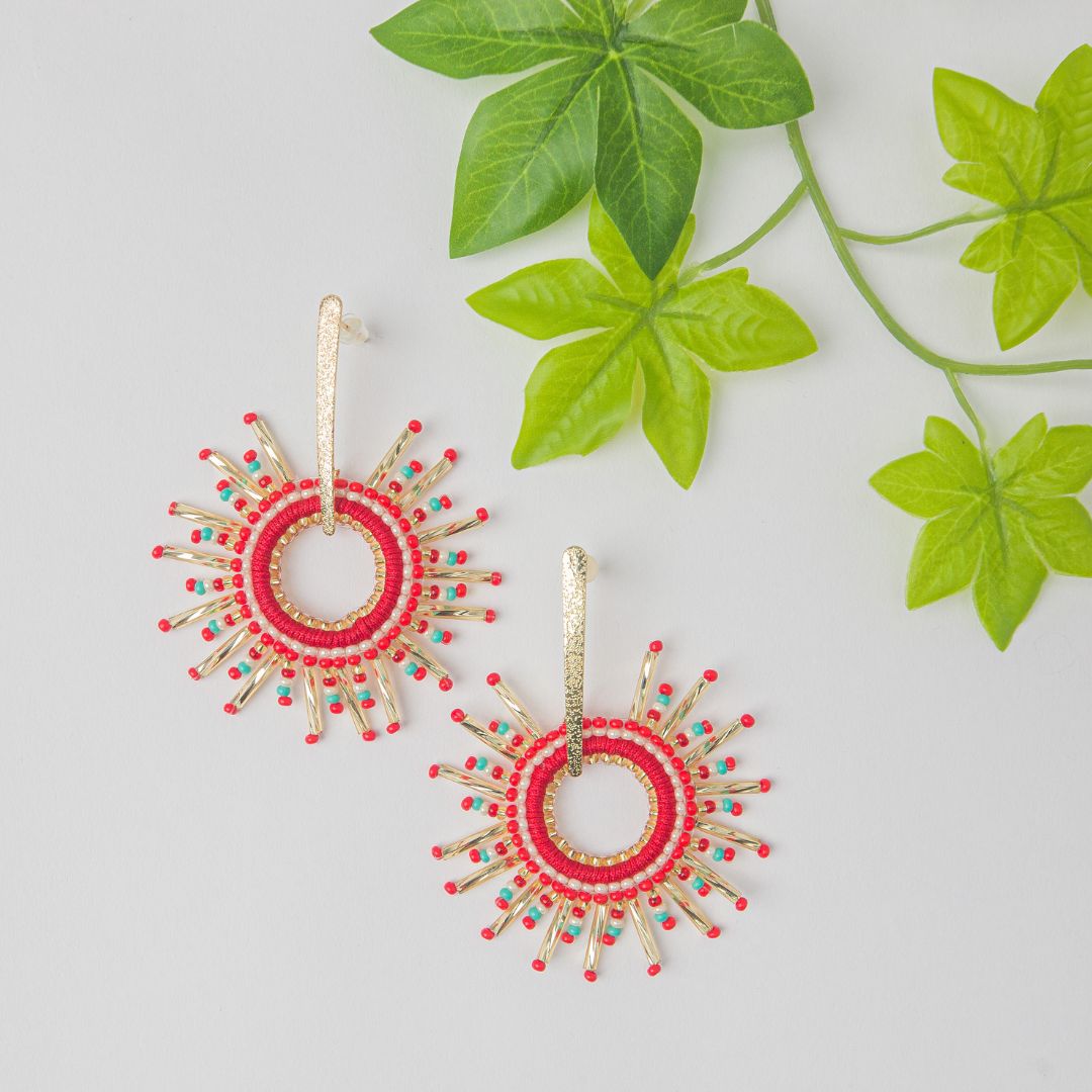 Handmade Beaded Fractal Earring