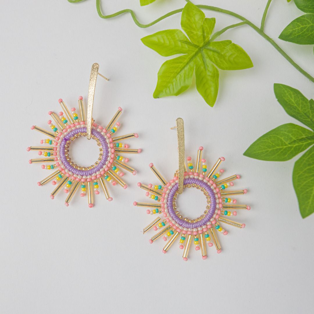 Handmade Beaded Fractal Earring