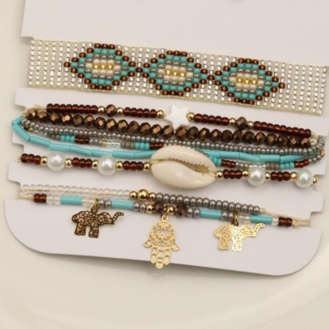 Handmade beads thick Bracelet Set