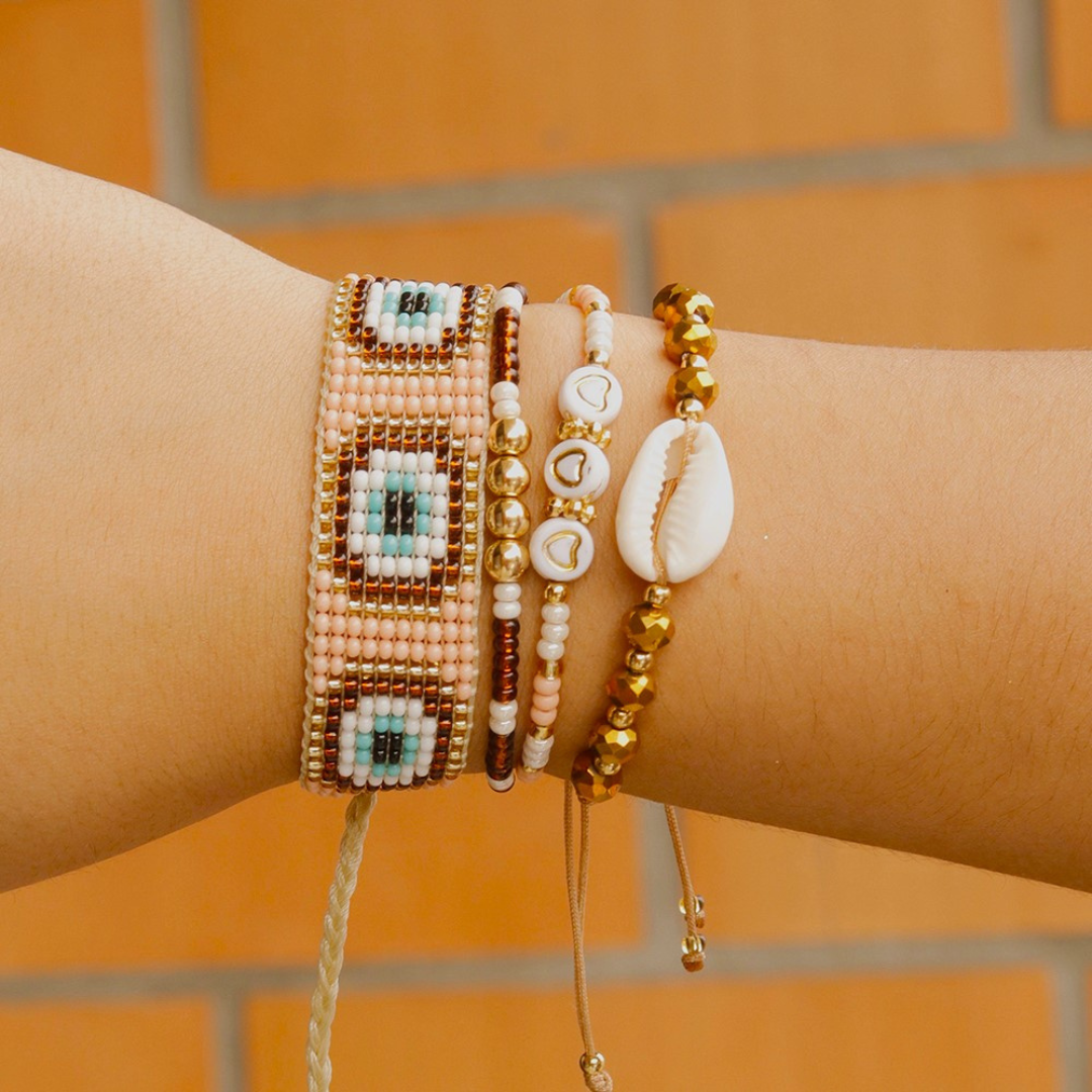 Handmade beads thick Bracelet Set