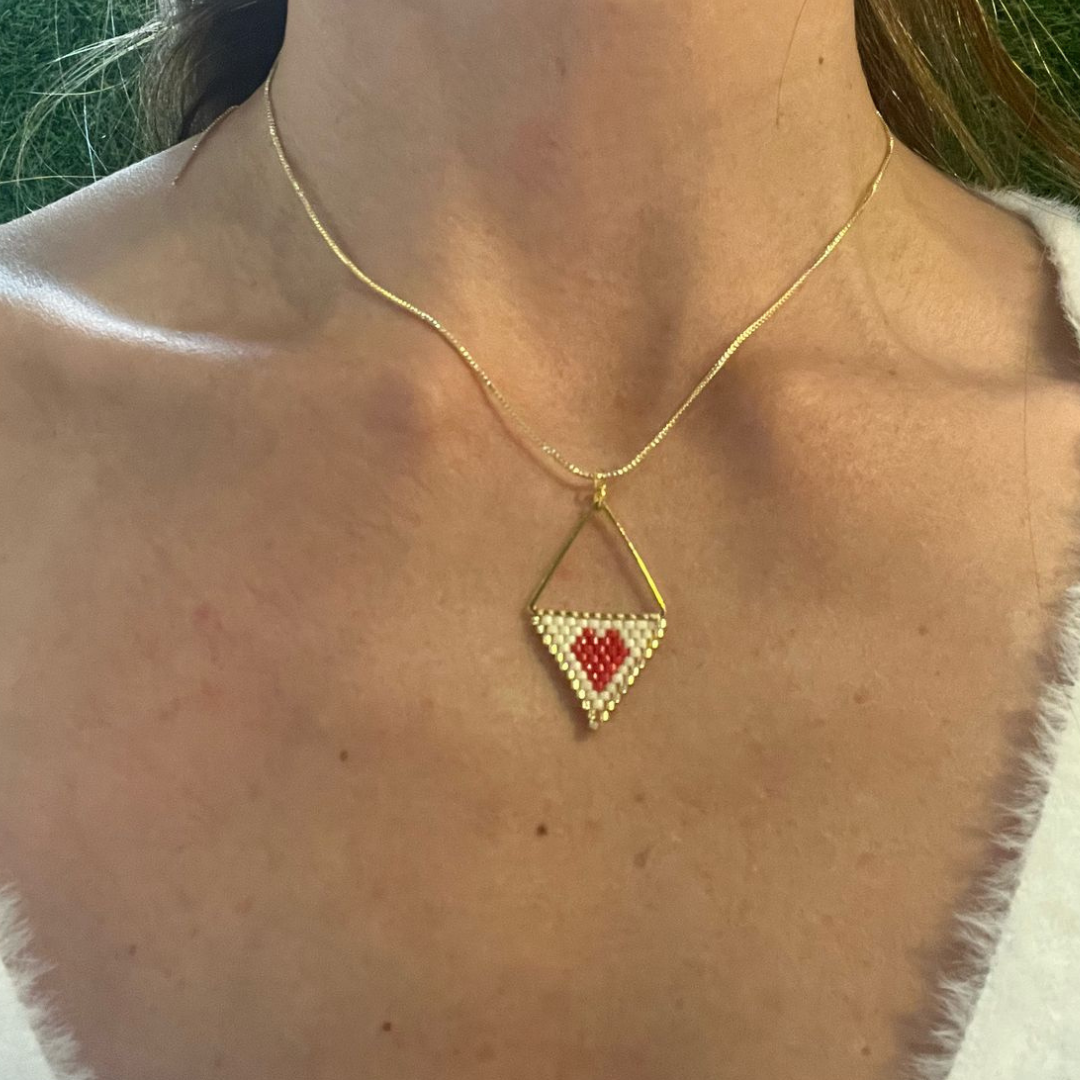 Heart in Triangle Necklace