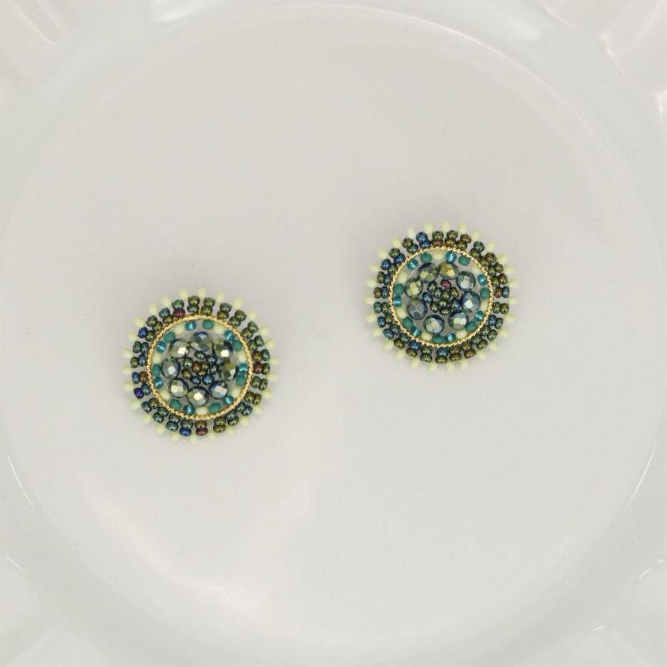 handmade Medium Round beaded Earring