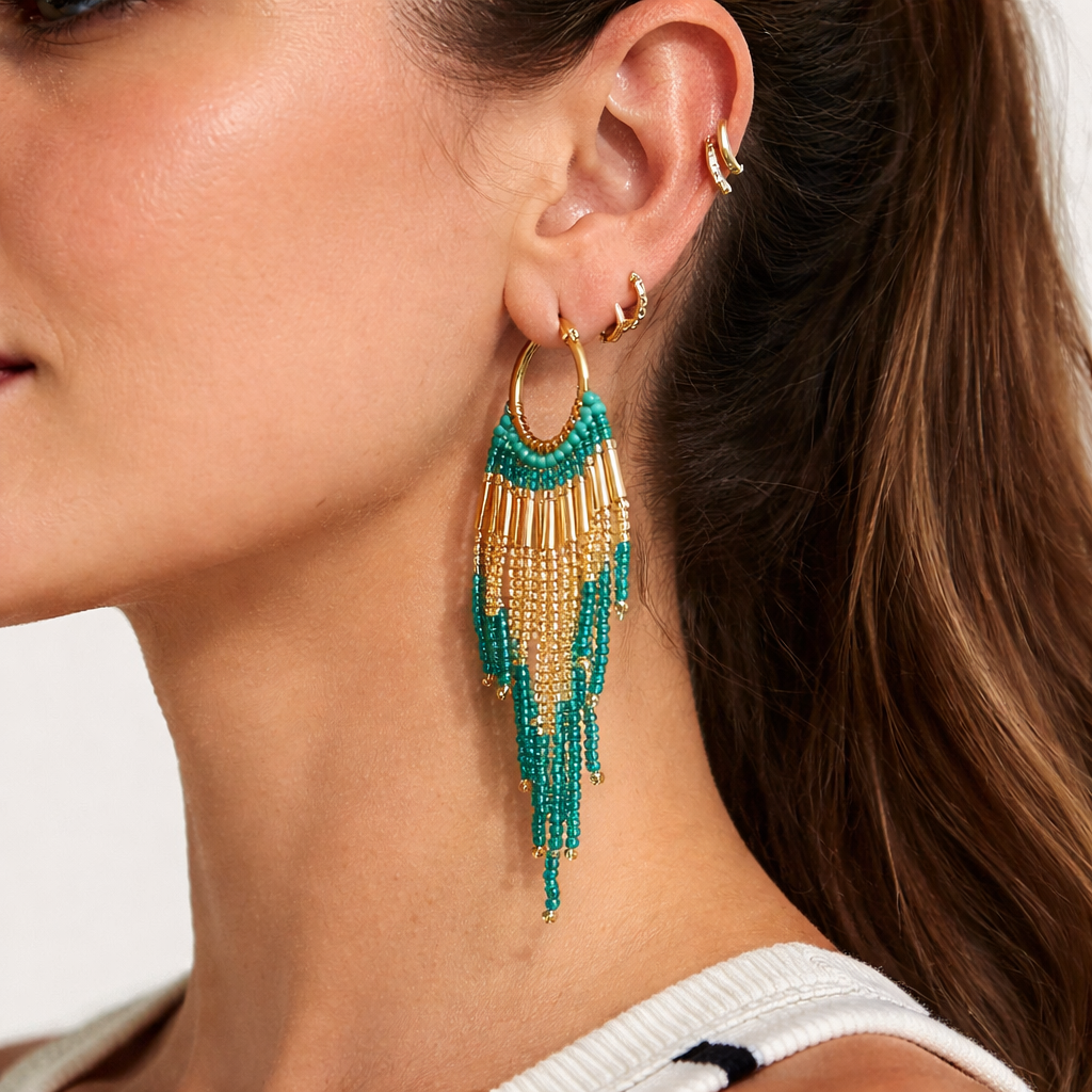 Colombian Handmade Dangling Hoops – Small Version