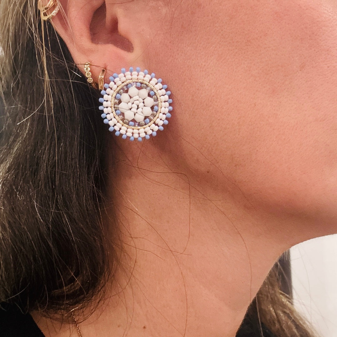 handmade Medium Round beaded Earring