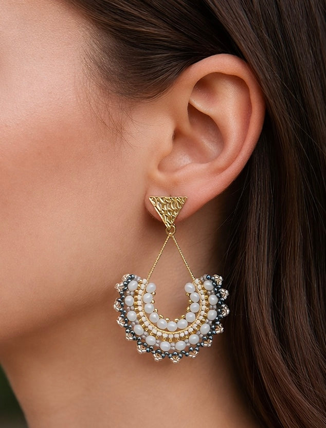 Handmade Beads Bigfan Earrings