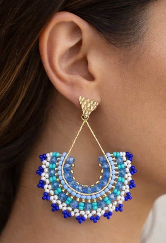 Handmade Beads Bigfan Earrings