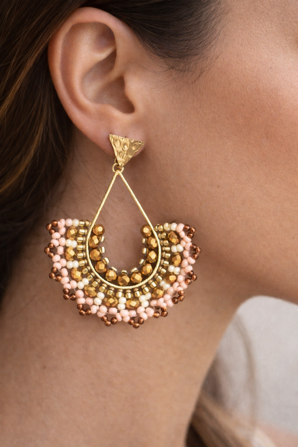 Handmade Beads Bigfan Earrings