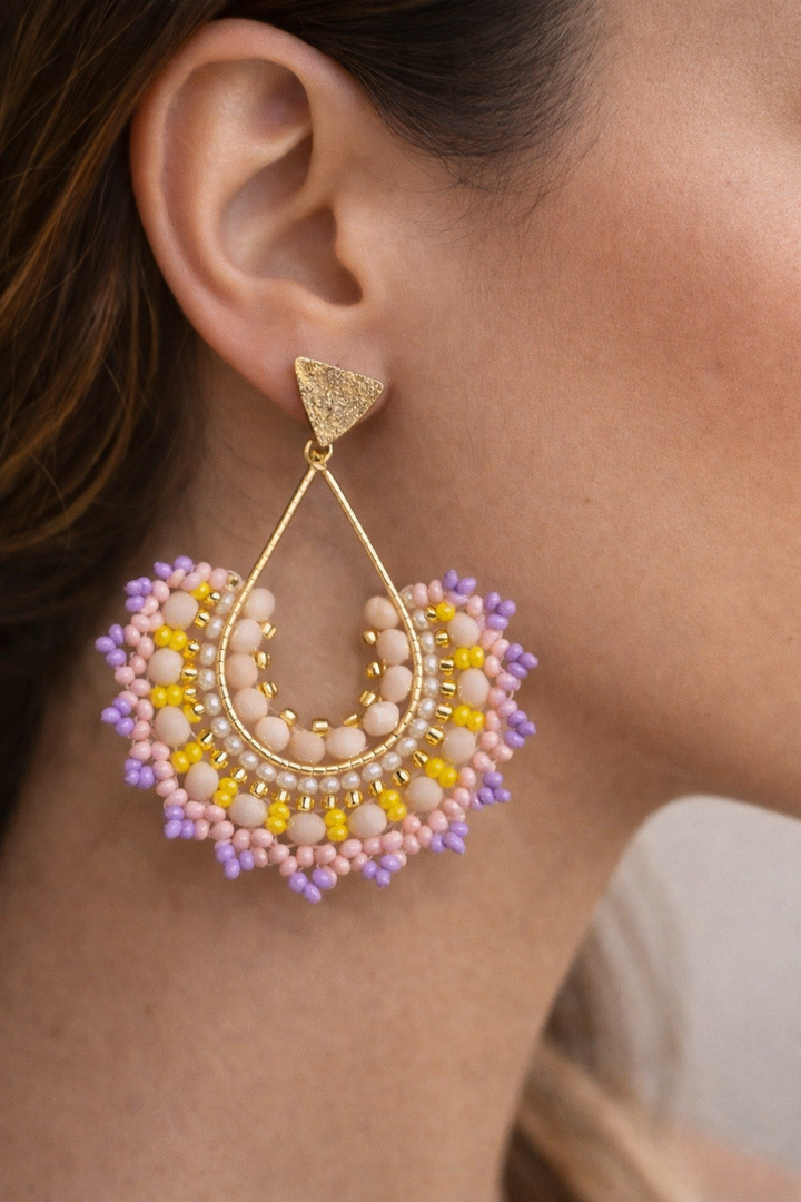 Handmade Beads Bigfan Earrings