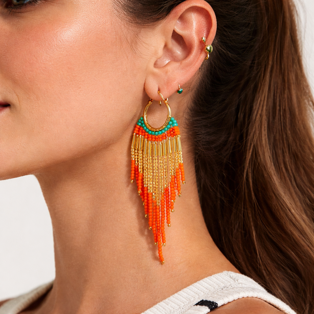 Colombian Handmade Dangling Hoops – Small Version
