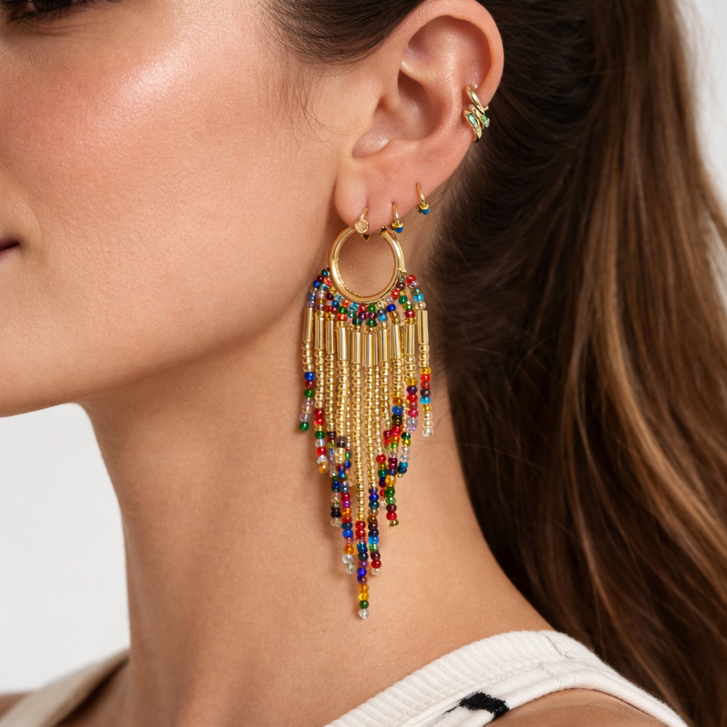 Colombian Handmade Dangling Hoops – Small Version