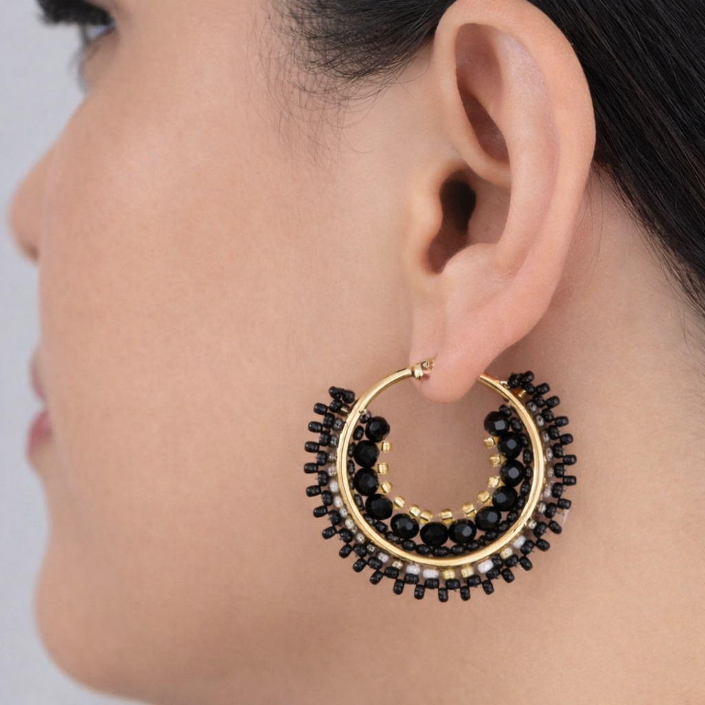Handmade antique hoops earrings