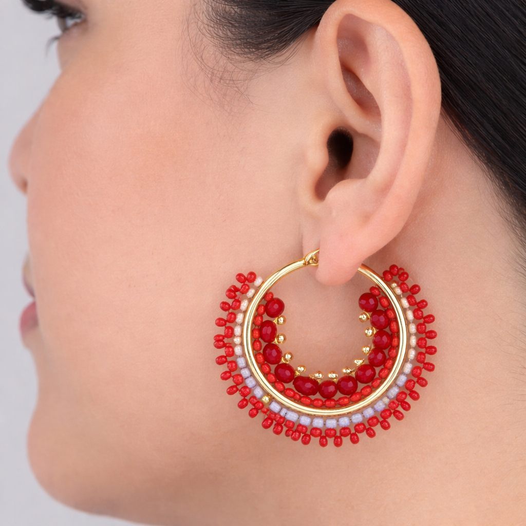 Handmade antique hoops earrings