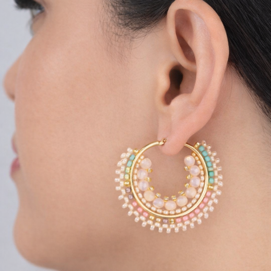 Handmade antique hoops earrings