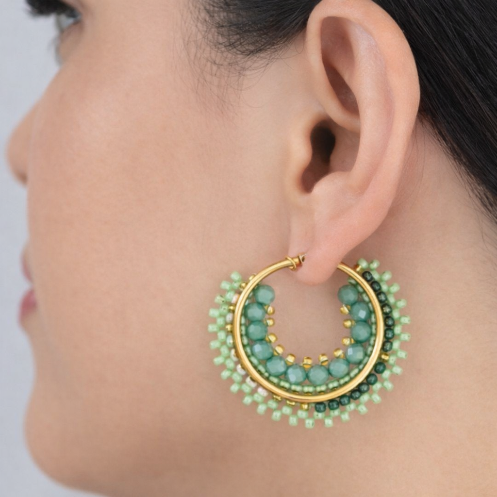 Handmade antique hoops earrings