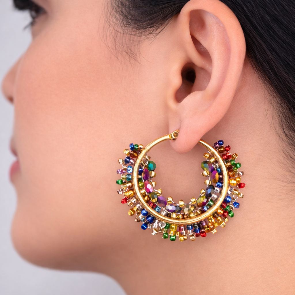 Handmade antique hoops earrings