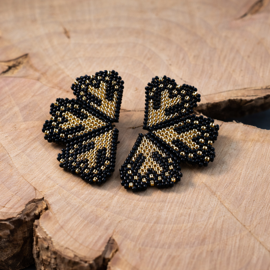 Handmade Miyuki Triple heart Earring