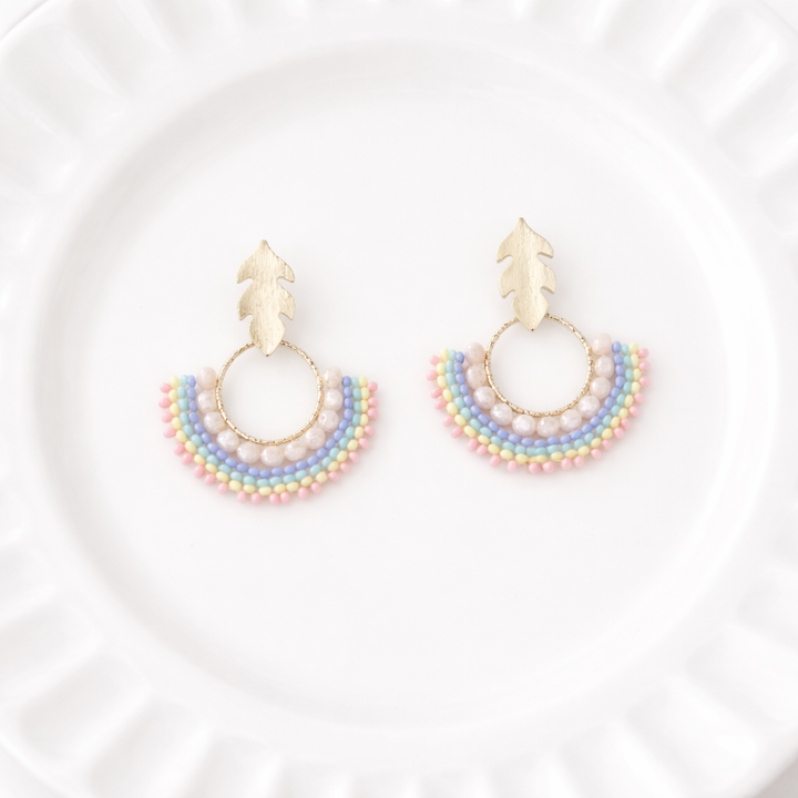 Hand made Beads Little Fan Earrings