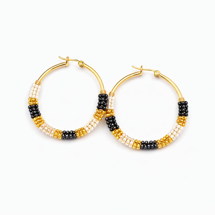Handmade Beads Big Hoops Earrings