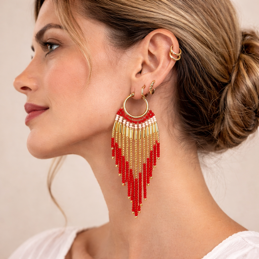 Colombian Handmade Dangling Hoops – Small Version